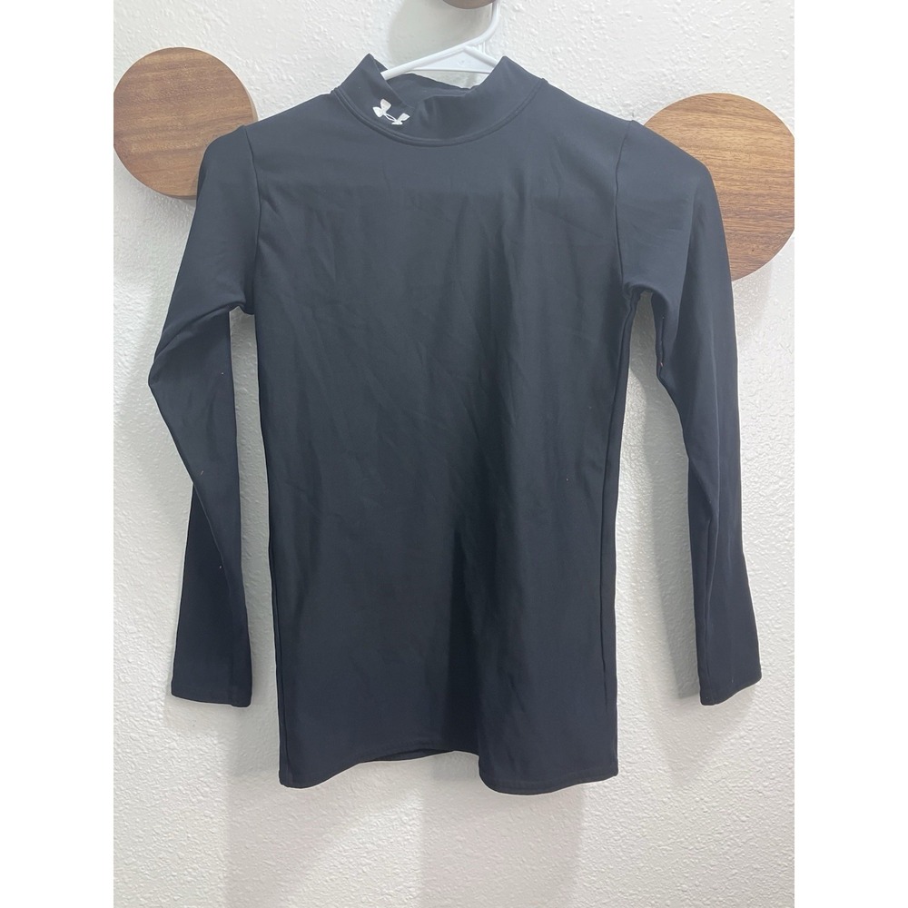 Under‎ Armour Black ColdGear Fitted Compression Turtle Neck Long Sleeve Size YXL